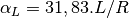 \alpha_L = 31,83 . L / R